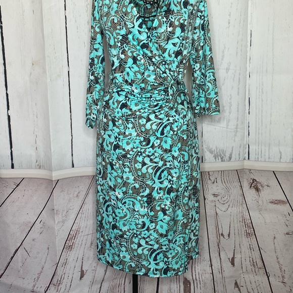Teal Wrap Dress - Picture 7 of 8